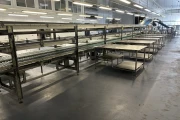 Martin Stolze combi conveyor production and packaging line with 11 Marco work tables with scales