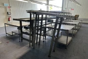 Martin Stolze Combi conveyor production and packaging line with 8 Marco work tables with scales