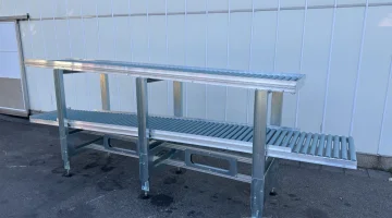 Martin Stolze rollenbaan dubbel op frame 360 x 64 cm en 410 x 64 cm