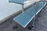 Martin Stolze roller conveyor double on frame 360 x 64 cm and 410 x 64 cm