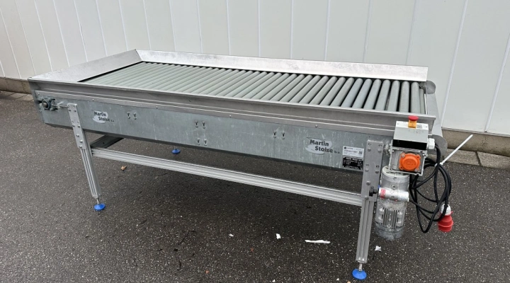 Martin Stolze roller inspection conveyor 250 x 100 cm
