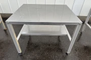 Martin Stolze Stainless steel working table with aluminium legs 120 x 100 cm