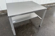 Martin Stolze Stainless steel working table with aluminium legs 120 x 100 cm