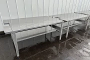 Martin Stolze Stainless steel working table with aluminium legs 196 x 120 cm