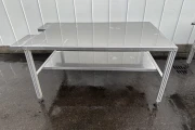 Martin Stolze Stainless steel working table with aluminium legs 196 x 120 cm