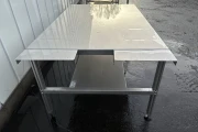 Martin Stolze Stainless steel working table with aluminium legs 196 x 120 cm