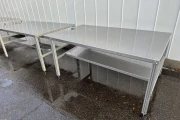 Martin Stolze Stainless steel working table with aluminium legs 196 x 120 cm