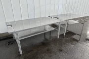 Martin Stolze Stainless steel working table with aluminium legs 196 x 120 cm
