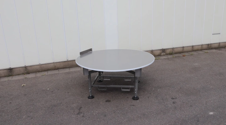 new turntable 150 cm, wooden top with stainless steel cover