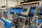 Newtec 2014A weigher for apples with 2 x PEB-40AE bag filling machine