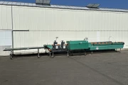 Olimex flower processing machine with 2 binders and collection conveyor
