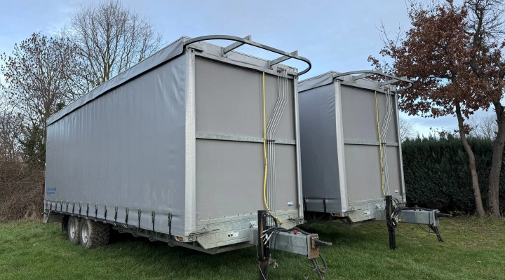Van den Beucken trailer/oogstwagen 850 x 250 cm 21 pallets