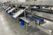 Proseal MC002 + slipmaster weighing line with 14 weighing positions for soft fruits with Slipstream lane divider