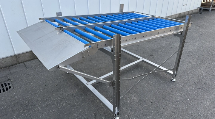double roller conveyors with crate rack