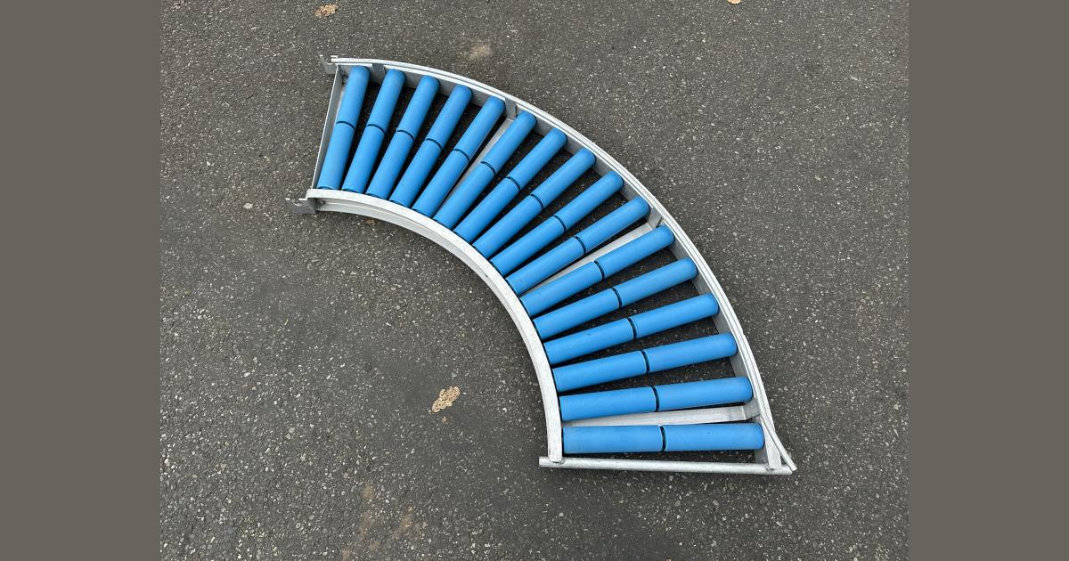 Roller conveyor curve 90° 40 cm • Duijndam Machines