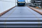 Roller inspection conveyor 280 x 50 cm with elevator