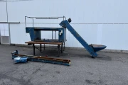 Roller inspection conveyor 280 x 50 cm with elevator