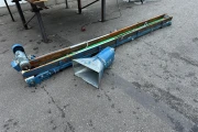Roller inspection conveyor 280 x 50 cm with elevator