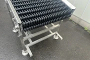 Roller inspection conveyor stainless steel frame with rubber disc rollers 120 x 75 cm