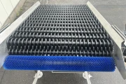 Roller inspection conveyor stainless steel frame with rubber disc rollers 120 x 75 cm