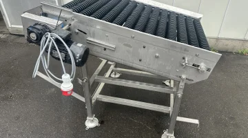 Transportador de inspecção sobre rolos estrutura de aço inoxidável com rodízios de disco de borracha 120 x 75 cm