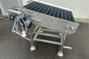 Roller inspection conveyor stainless steel frame with rubber disc rollers 120 x 75 cm