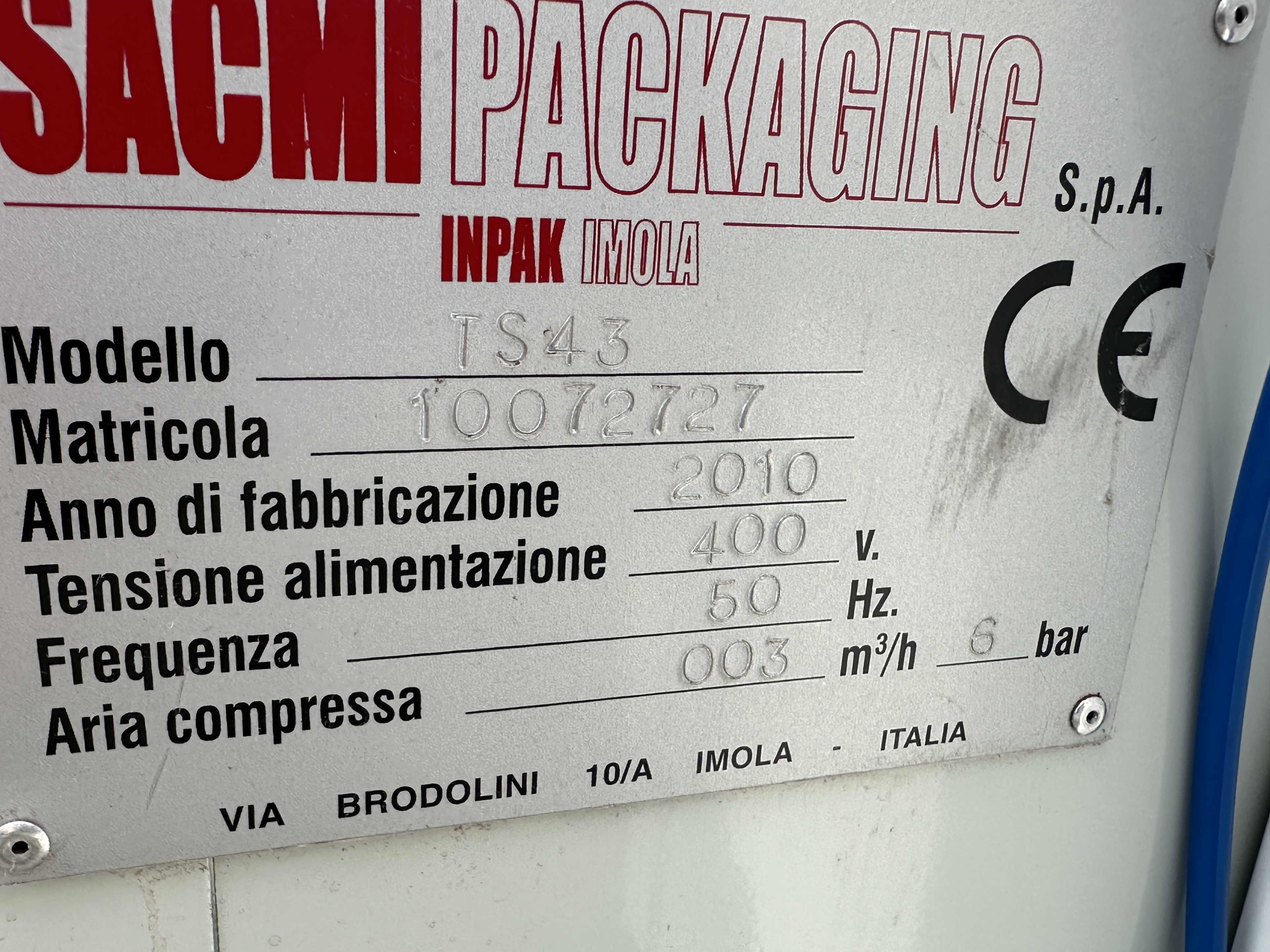 Sacmi TF12 + TS43 M����� ��� �������� ��������� ������� � ������