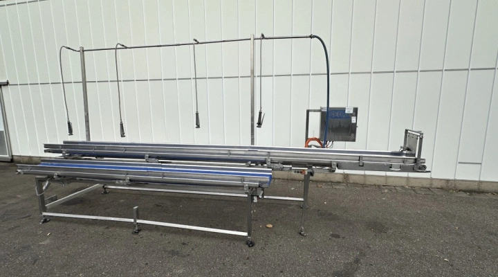 Seda washing machine for vegetables double conveyor for rinsing pumkins and crates with leafy vegetables