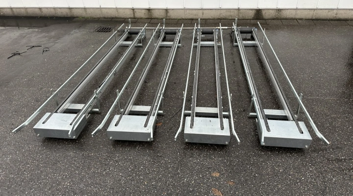 Set of 4 chain conveyors without drive 280 x 40 cm
