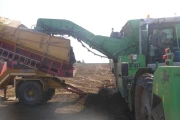 Spinnekop Combine receiving hopper with cleaner ,inspection conveyor and elevator