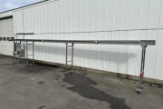 Stainless steel 970 x 240 cm with high legs with wheels
