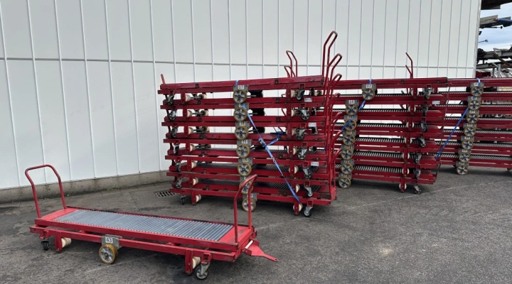 Taks harvesting trolley with roller conveyor track width 55 cm