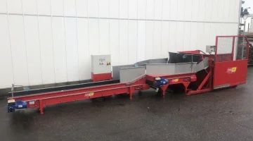 Ribaltabile Tong Peal Box 130 cm con tramoggia e convogliatore