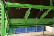 Tumoba Kerian sorting line for brussels sprouts with bunkers and roller inspection conveyor