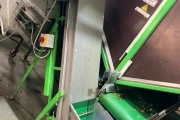 Tumoba Kerian sorting line for brussels sprouts with bunkers and roller inspection conveyor