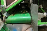 Tumoba Kerian sorting line for brussels sprouts with bunkers and roller inspection conveyor
