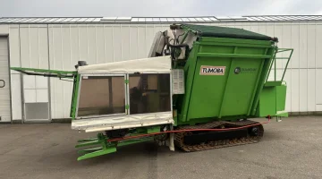 Tumoba SP2 Brussel sprouts harvesting machine inspected and with additional safeguards