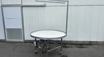 Stoły obrotowy rama ze stali nierdzewnej, blat PP 150 cm