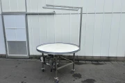 Turntable stainless steel frame,150 cm PP top