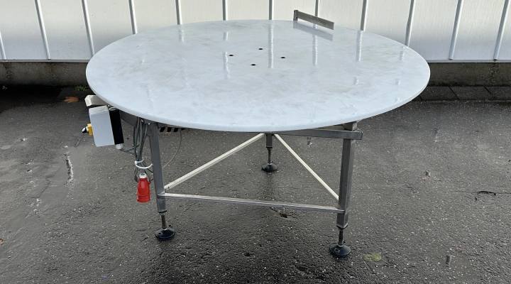 Turntable stainless steel frame PVC top 150 cm