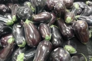 Eggplant packed in shrink wrap