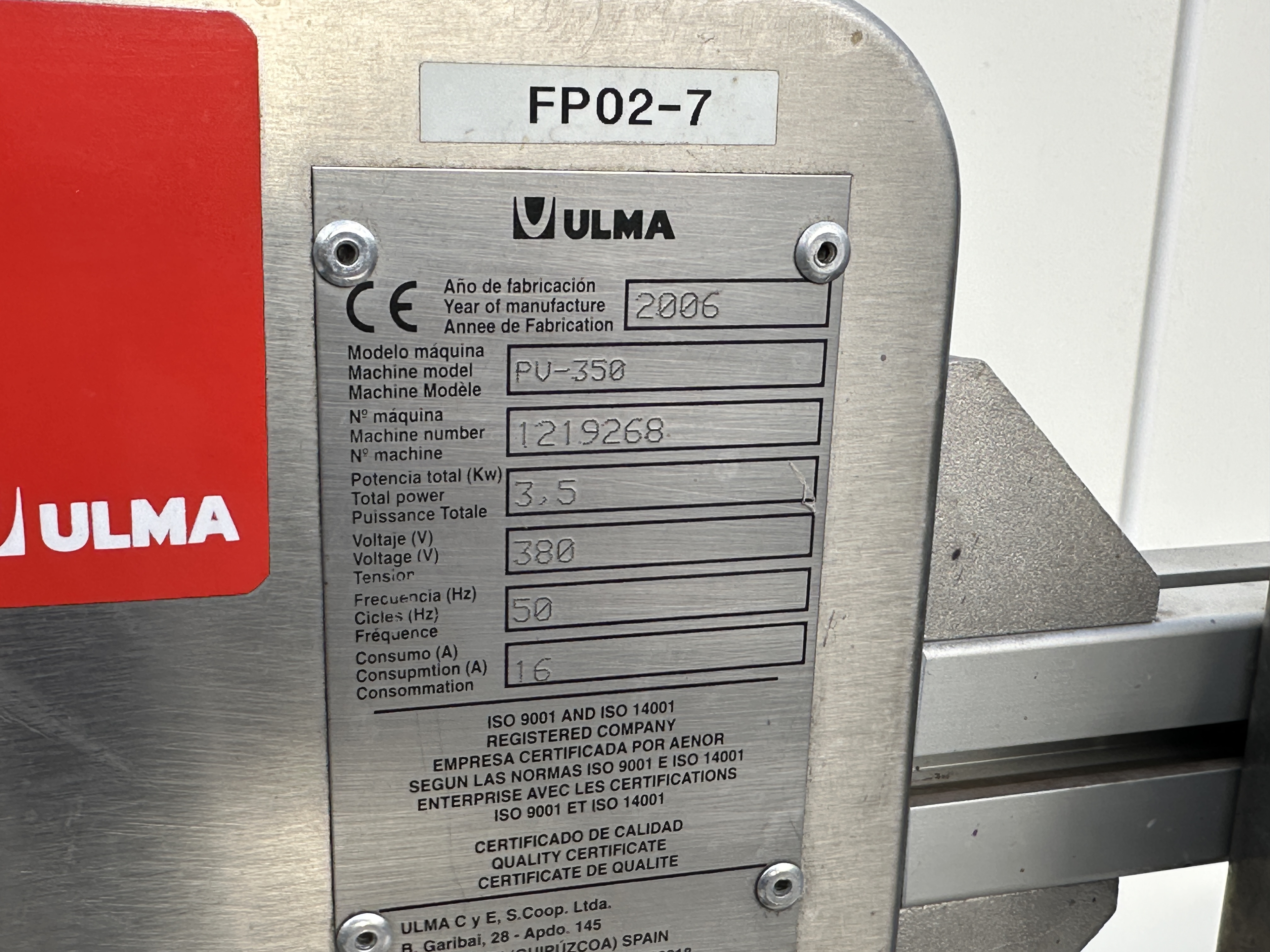 ��������� Ulma PV-350 � ��������� �������������