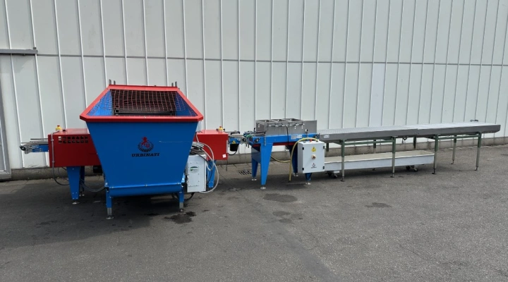 Urbinati RP1 template filler for filling pots with watering station and 2 roller conveyors