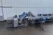 Visar stainless steel packing line with Netagco bin tipper and 16 weighing stations