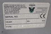 Visser PSL2 Granette tray seeding machine with supply conveyor and discharge roller conveyor