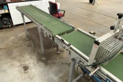 Visser PSL2 Granette tray seeding machine with supply conveyor and discharge roller conveyor
