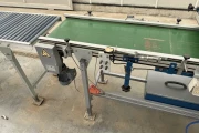 Visser PSL2 Granette tray seeding machine with supply conveyor and discharge roller conveyor