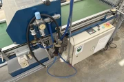 Visser PSL2 Granette tray seeding machine with supply conveyor and discharge roller conveyor