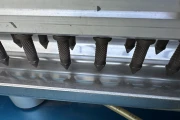 Visser PSL2 Granette tray seeding machine with supply conveyor and discharge roller conveyor