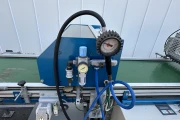 Visser PSL2 Granette tray seeding machine with supply conveyor and discharge roller conveyor